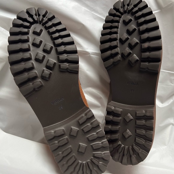 Vivaia NWOT Francesca Platform Chunky Heel Loafers Size 39 (US size 8) brown - Picture 7 of 10